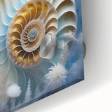 Close-up of a colorful snail wall art design on acrylic glass, showcasing intricate patterns and textures, perfect for nature-inspired home decor. Ideal for animal lovers and art enthusiasts.