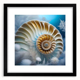 Black-framed wall art featuring a whimsical snail design, part of a wildlife collection, showcasing vibrant colors and intricate details, perfect for home decor.