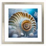 Framed wall art featuring a whimsical snail design from the 'Animals A Wild Life' collection, set in a sleek silver frame with a mat, ideal for nature-themed decor.