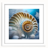 Framed wall art featuring a whimsical snail design with vibrant colors, set against a white mat, perfect for adding a playful touch to home decor in children's rooms.