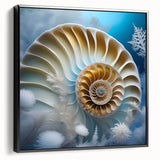 Framed canvas wall art showcasing a vibrant snail design in a black frame, perfect for adding a touch of nature-inspired decor to any room.