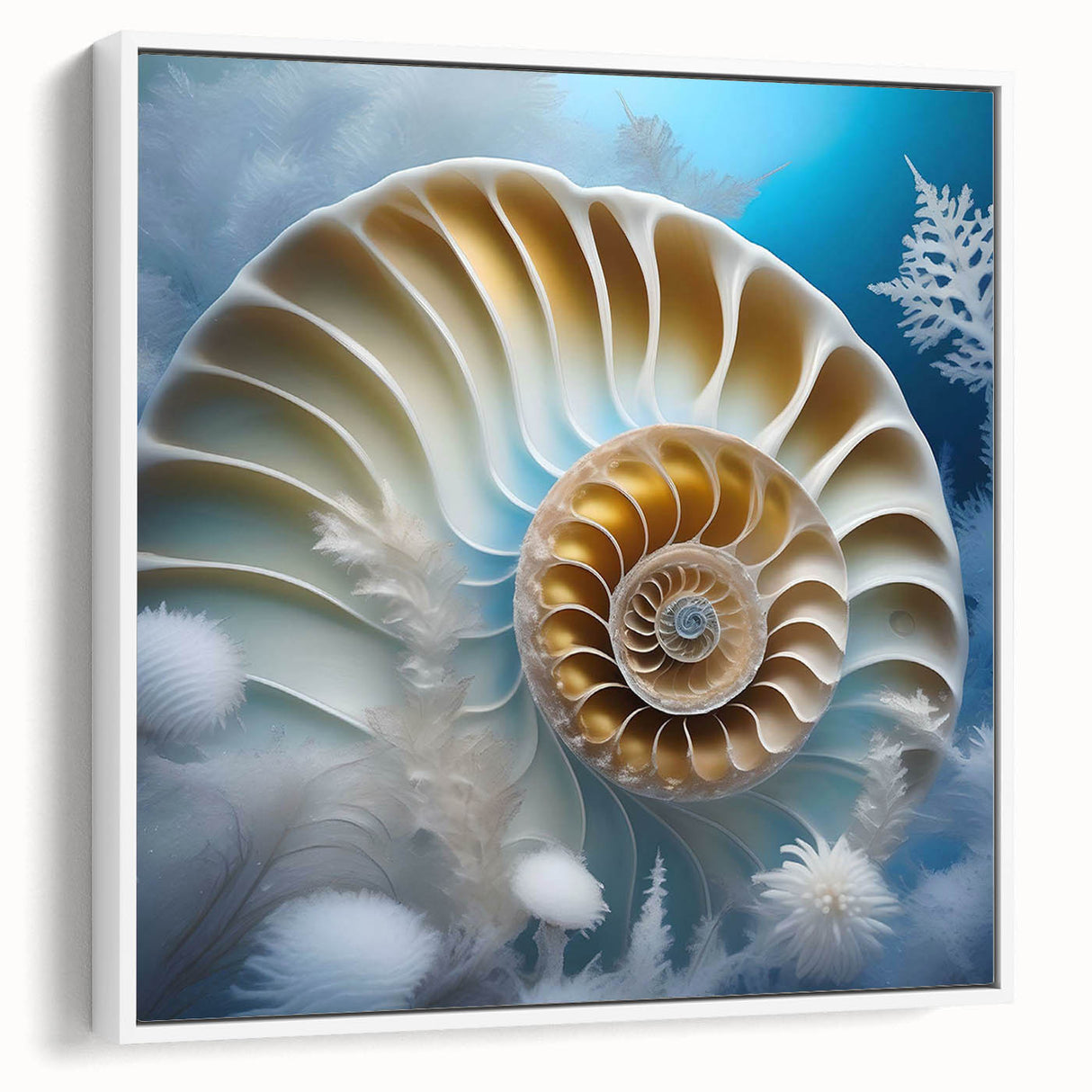 Framed wall art featuring a whimsical snail design in soft pastel colors, showcasing intricate details and a modern aesthetic, perfect for children's room decor.