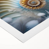 Colorful rolled canvas wall art featuring a whimsical snail design, showcasing intricate details and vibrant hues, perfect for nature-inspired decor.