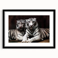 Black-framed wall art featuring a vibrant tiger design from the 'Animals: A Wild Life' collection, showcasing intricate details and bold colors, ideal for home decor.