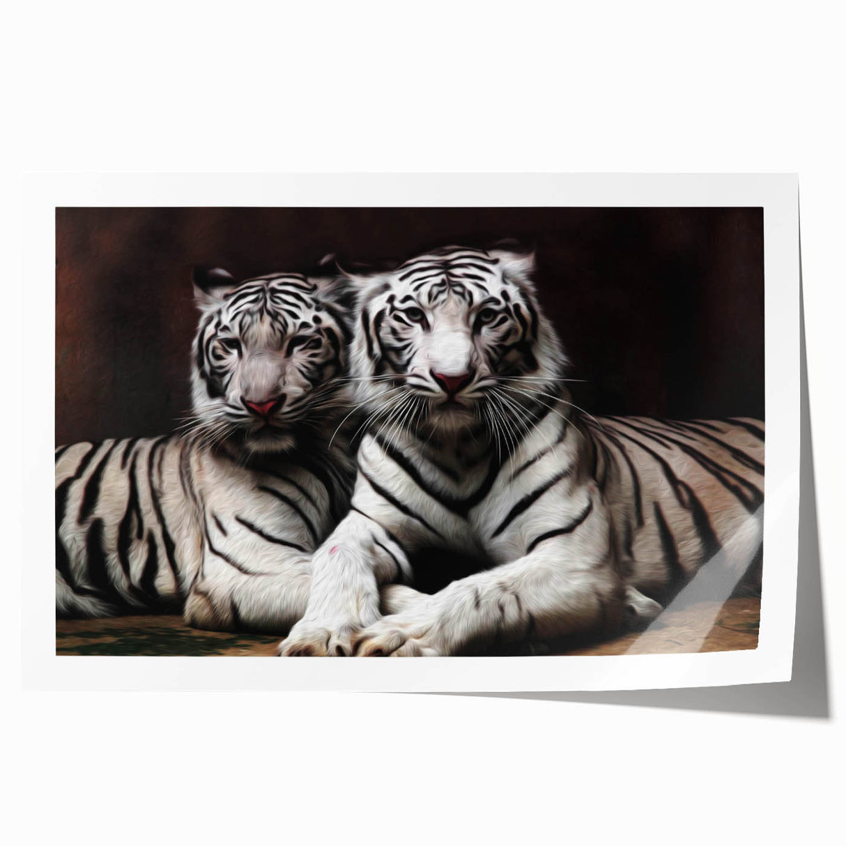 Vibrant tiger wall art print showcasing a fierce tiger in a natural habitat, perfect for wildlife enthusiasts and home decor. Ideal for adding a bold touch to any space.