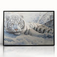Framed acrylic wall art featuring a striking tiger design, showcasing vivid colors and intricate details, perfect for wildlife enthusiasts and home decor.