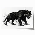 Vibrant rolled print of a majestic tiger in a wild jungle setting, showcasing intricate details and bold colors, perfect for animal lovers and home decor enthusiasts.