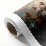 Stunning rolled canvas depicting a majestic wolf in a wild landscape, showcasing intricate details and vibrant colors for a striking wall art addition. Perfect for nature lovers and home decor enthusiasts.