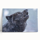 Stretched canvas wall art featuring a striking wolf design, showcasing vibrant colors and intricate details, perfect for wildlife enthusiasts and home decor.