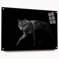 Acrylic wall art featuring a striking wolf design in a natural setting, showcasing vibrant colors and detailed textures, perfect for home decor accents.