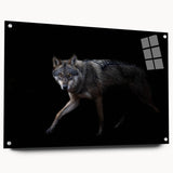 Acrylic wall art featuring a striking wolf design in a natural setting, showcasing vibrant colors and detailed textures, perfect for home decor accents.