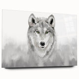 Acrylic wall art showcasing a striking side view of a majestic wolf, designed for wildlife enthusiasts, featuring intricate details and vibrant colors, perfect for home decor.