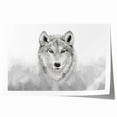 Stunning wall art print featuring a majestic wolf design in a wild, natural setting, highlighting intricate details and vibrant colors, ideal for animal lovers and home decor enthusiasts.