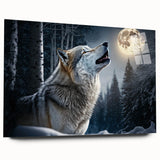 Acrylic wall art featuring a striking side view of a majestic wolf design, showcasing vibrant colors and intricate details. Perfect for wildlife enthusiasts and modern decor.