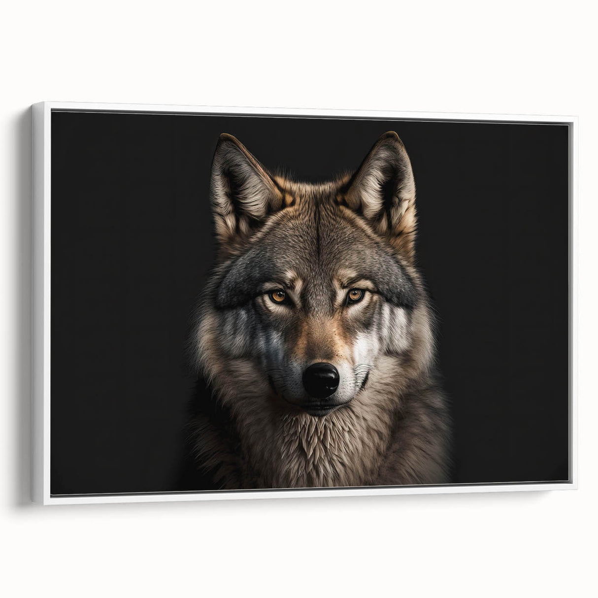 Framed wall art featuring a striking wolf design in a wild landscape, showcasing intricate details and vibrant colors, perfect for animal lovers and home decor enthusiasts.