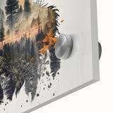 Close-up of a striking acrylic glass wall art piece featuring a wild wolf design, showcasing intricate details and vibrant colors, ideal for wildlife enthusiasts.