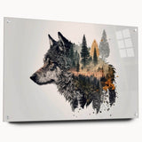 Acrylic glass wall art featuring a striking wolf design from the 'Animals of the Wild' collection, showcasing vivid colors and intricate details. Ideal for nature enthusiasts.