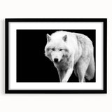 Framed wall art collection showcasing a striking black wolf design, featuring a sleek matte finish and stylish black frame, perfect for animal lovers and home decor enthusiasts.
