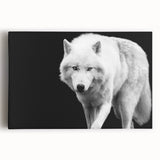 Stretched canvas wall art showcasing a striking wolf design with intricate details and vibrant colors, perfect for wildlife enthusiasts and home decor lovers.