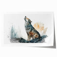 Vibrant wall art print featuring a striking wolf design, showcasing intricate details and bold colors, perfect for wildlife enthusiasts and home decor.
