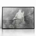 Framed wall art showcasing a striking wolf design in black acrylic, perfect for wildlife enthusiasts. Ideal for adding a bold touch to modern decor.