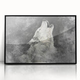 Framed wall art showcasing a striking wolf design in black acrylic, perfect for wildlife enthusiasts. Ideal for adding a bold touch to modern decor.