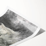 Stunning rolled print of a wolf design showcasing intricate details and vibrant colors, perfect for wildlife enthusiasts and home decor. Ideal for adding a touch of nature to any space.