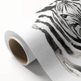 Zebra-themed wall art on rolled canvas, showcasing striking black and white patterns, perfect for enhancing modern decor in animal lovers' spaces.