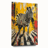 Side view of a sleek acrylic wall art piece showcasing a vibrant zebra design, perfect for wildlife enthusiasts and modern decor, highlighting bold black and white stripes.