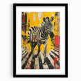 Framed wall art collection featuring a striking zebra design, set against a black mat, perfect for adding a touch of wildlife elegance to any decor.