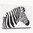 Zebra-themed wall art featuring a vibrant acrylic glass design, showcasing intricate details and colors, perfect for wildlife enthusiasts and modern decor.
