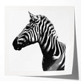 Zebra wall art design featuring vibrant black and white stripes, set against a modern decor background. Perfect for animal lovers and contemporary interiors.