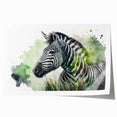 Zebra-themed wall art print showcasing striking black and white stripes, ideal for modern decor. The rolled design allows for easy framing and display.