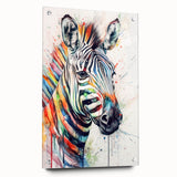 Zebra-themed wall art collection displayed in acrylic glass, showcasing vibrant black and white stripes, elegantly pinned for a modern aesthetic, perfect for wildlife lovers.
