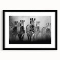 Zebra-themed wall art design framed in black, showcasing a striking monochrome pattern ideal for modern decor. Perfect for animal lovers and stylish interiors.