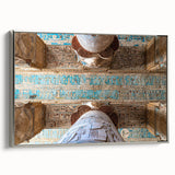 Framed canvas of ancient ruins landscape art in muted earth tones, ideal for adding a historical touch to a study.