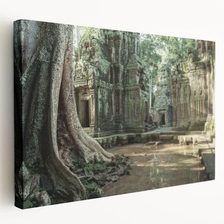 Large canvas print of ancient ruins in muted earth tones, ideal for kitchen wall art.