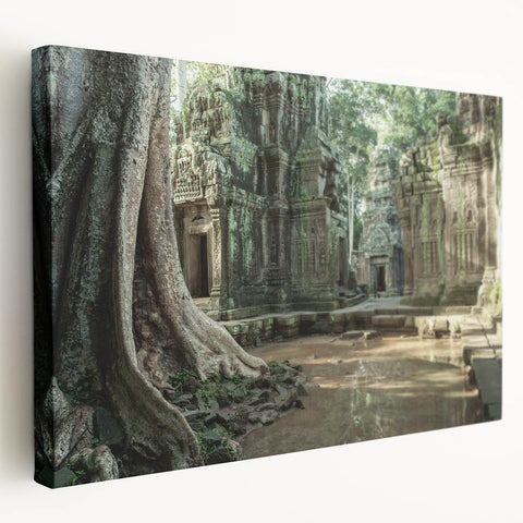 Large canvas print of ancient ruins in muted earth tones, ideal for kitchen wall art.