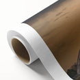 Art deco poster of ancient ruins in muted earth tones on rolled canvas, ideal for nursery wall art or dining room decor.