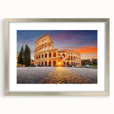 Textured art print of ancient ruins in muted earth tones on a framed canvas, ideal for bedroom decor.