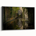 Extra large framed canvas vintage poster art of ancient ruins in colorful palette, ideal for living room wall decor.