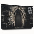 Large abstract wall art featuring overlapping arches in neutral tones on acrylic glass.