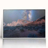 Mid-century modernist arches in muted gray and white on framed acrylic, ideal for modern art wall decor.