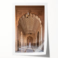 Arched architecture design in muted beige tones on a rolled canvas, suitable for dining room or bathroom wall art.