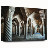 Large abstract wall art featuring a series of arches in muted earth tones on acrylic glass.