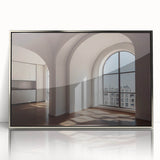 Art deco poster featuring silver arches on acrylic, ideal for modern art wall decor or nursery.