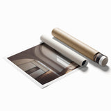 Extra large rolled print of a monochrome floral design, ideal for classy bathroom wall art.