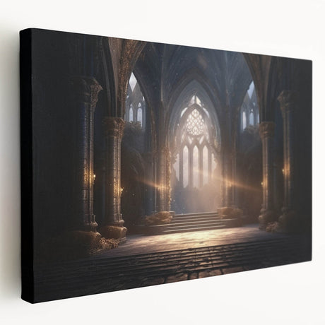 Arched architecture design in muted earth tones on a large stretched canvas, suitable for kitchen wall art.