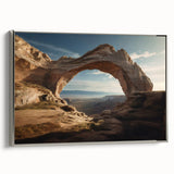 Silver-framed canvas featuring a black and white vintage poster art of architectural arches, ideal for bedroom wall decor.