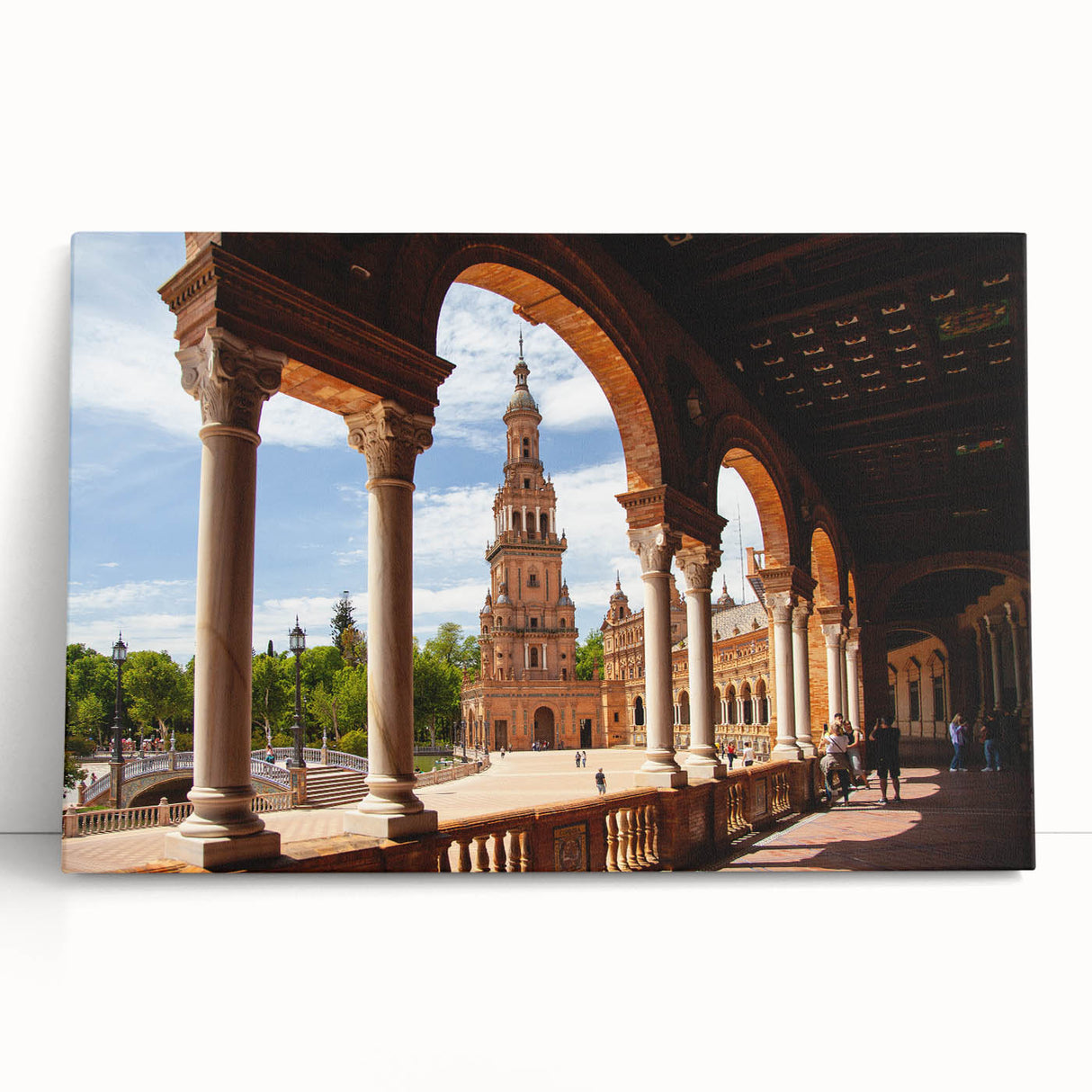 Black and white photo of architectural arches on large stretched canvas, ideal for kitchen wall art.